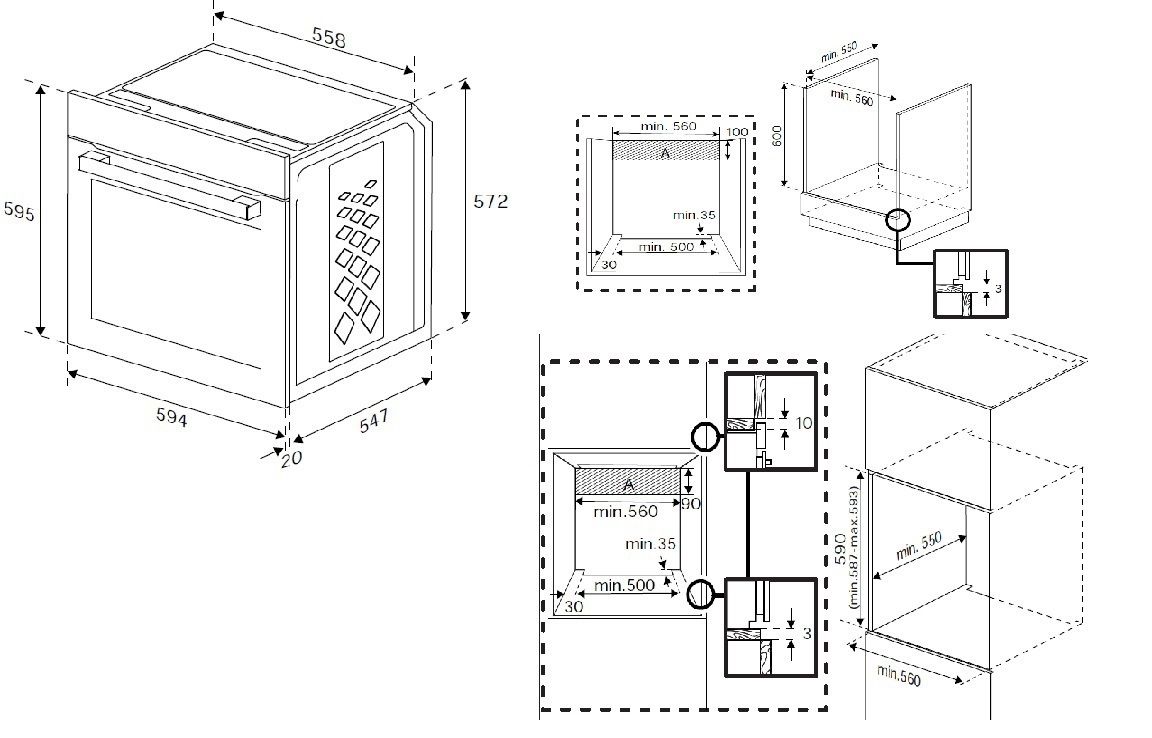 Beko BBIS12300XDE Forno elettrico cm. 60 - nero/inox