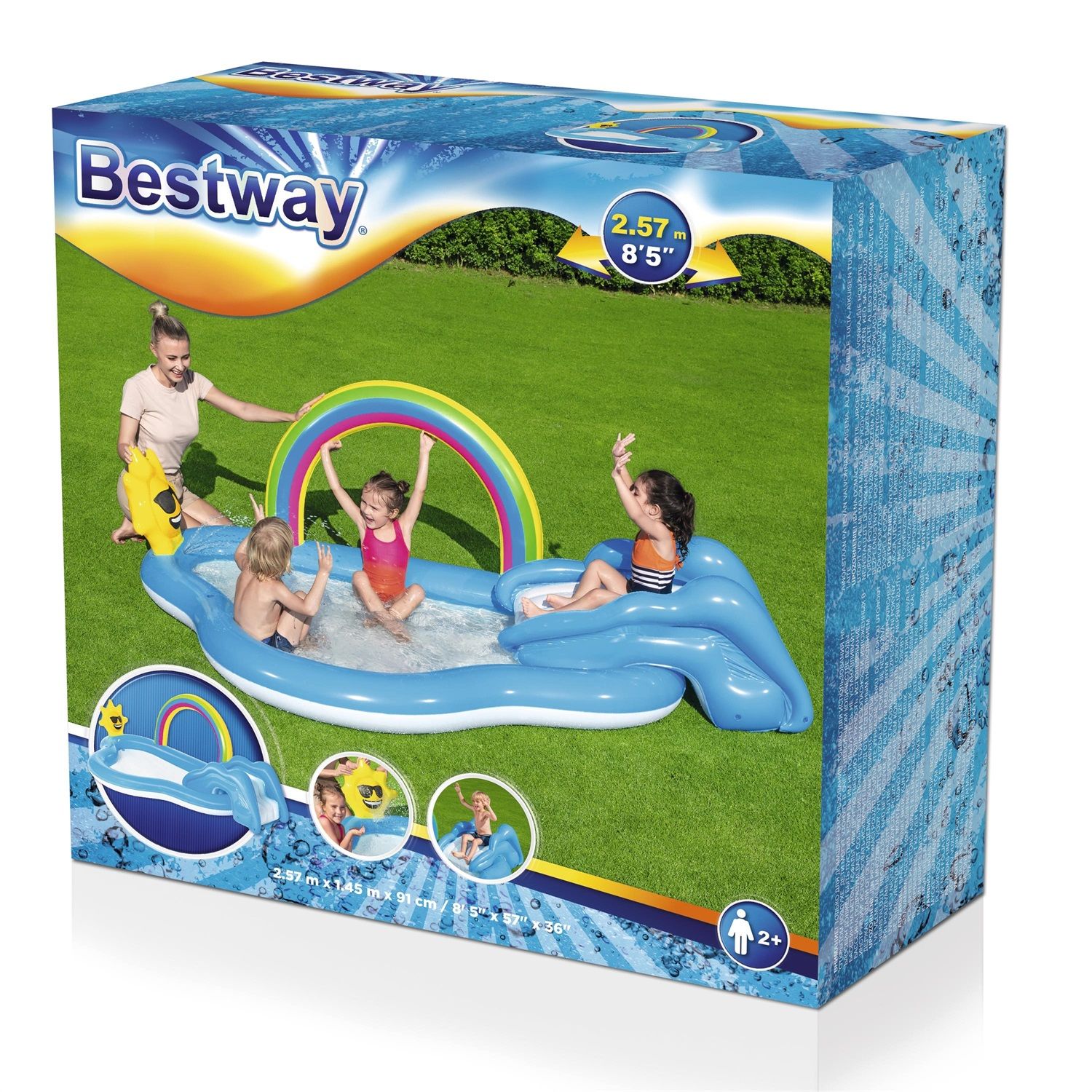 Leone da biliardo gonfiabile per bambini con 50 palline colorate Bestway  111x98x61,5 cm — PoolFunStore