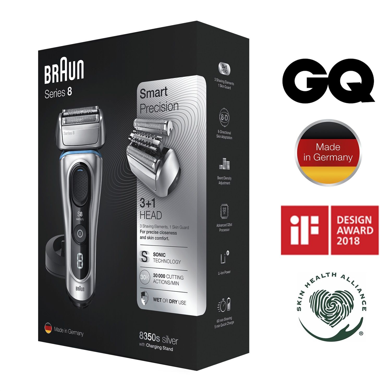 Braun Series 8 8350s Rasoio Elettrico Barba, Ricaricabile E Senza Fili -  C.A.R.E. srl