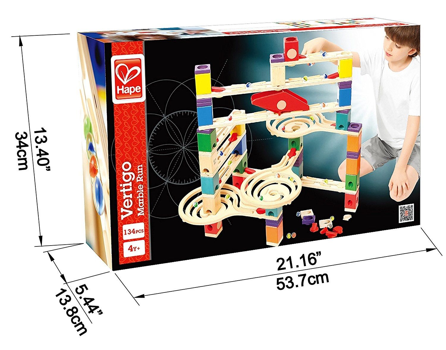 Hape E6020 Corsa con suspense Quadrilla, Pista per biglie in legno