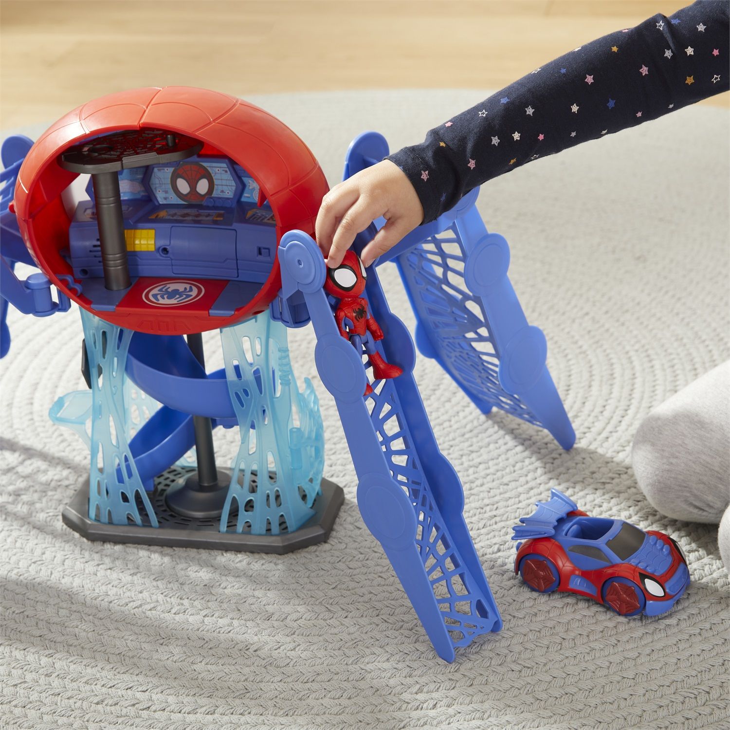 Marvel Spidey e i Suoi Fantastici Amici - Webquarters, playset con luci e  suoni, include un personaggio e un veicolo, per bambini dai 3 anni in su.