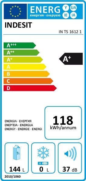 INDESIT IN TS 1612 1 frigorifero Sottopiano 144 L F Acciaio inossidabile, Frigoriferi da incasso in Offerta su Stay On