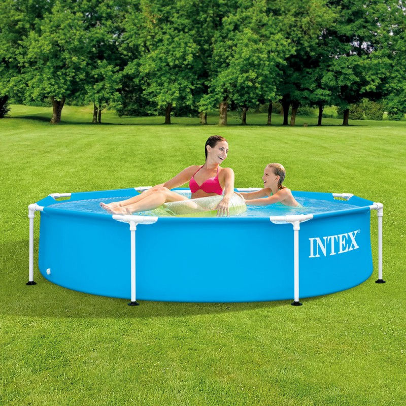 Intex 28274NP - Piscina Fuori Terra Rectangular Frame Rettangolare, Pompa Filtro 2006 L/h, 7127 L, Acciaio E PVC, Blu, 450x220x84 Cm