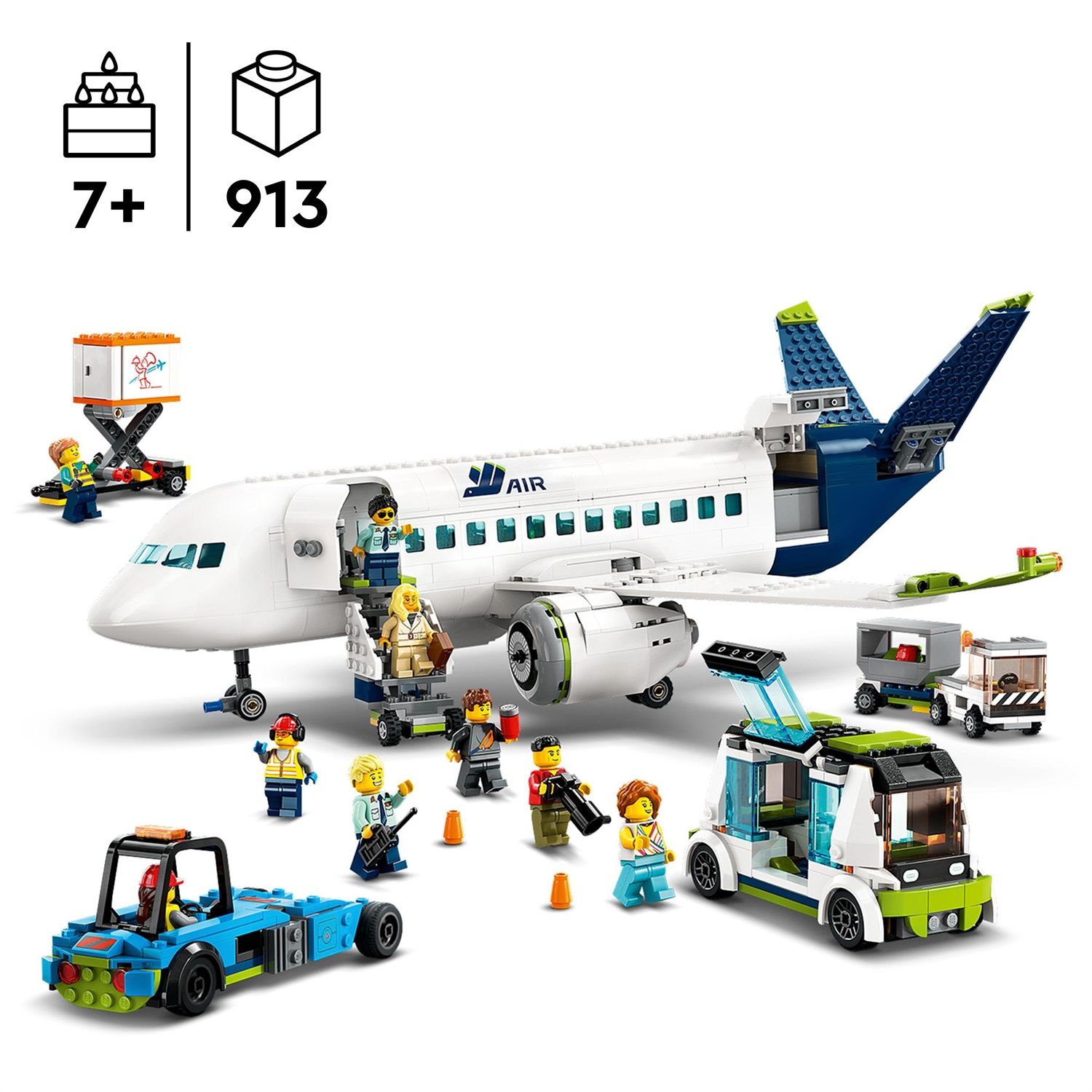 LEGO City Aereo Passeggeri, Grande Modellino di Aeroplano Giocattolo da  Costruire con 9 Minifigure e Veicoli dell'Aeroporto: Autobus, Trattore