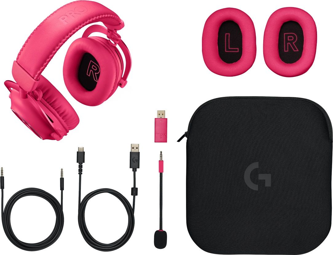 Logitech G PRO X 2 LIGHTSPEED Cuffie gaming wireless, Microfono a braccio  rimovibile,Driver Grafene 50mm,DTS:Headphone X 2.0-Surround 7.1,  Bluetooth/USB/3,5mm Aux, PC,PS5,PS4, Nintendo Switch,Magenta : :  Informatica