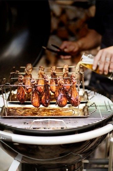 Tepro Supporto Per Cosce Di Pollo In Acciaio Inox - Porta 18 Cosce O Ali Con Ciotola Raccogligocce, Accessorio Pieghevole Per Barbecue - 2