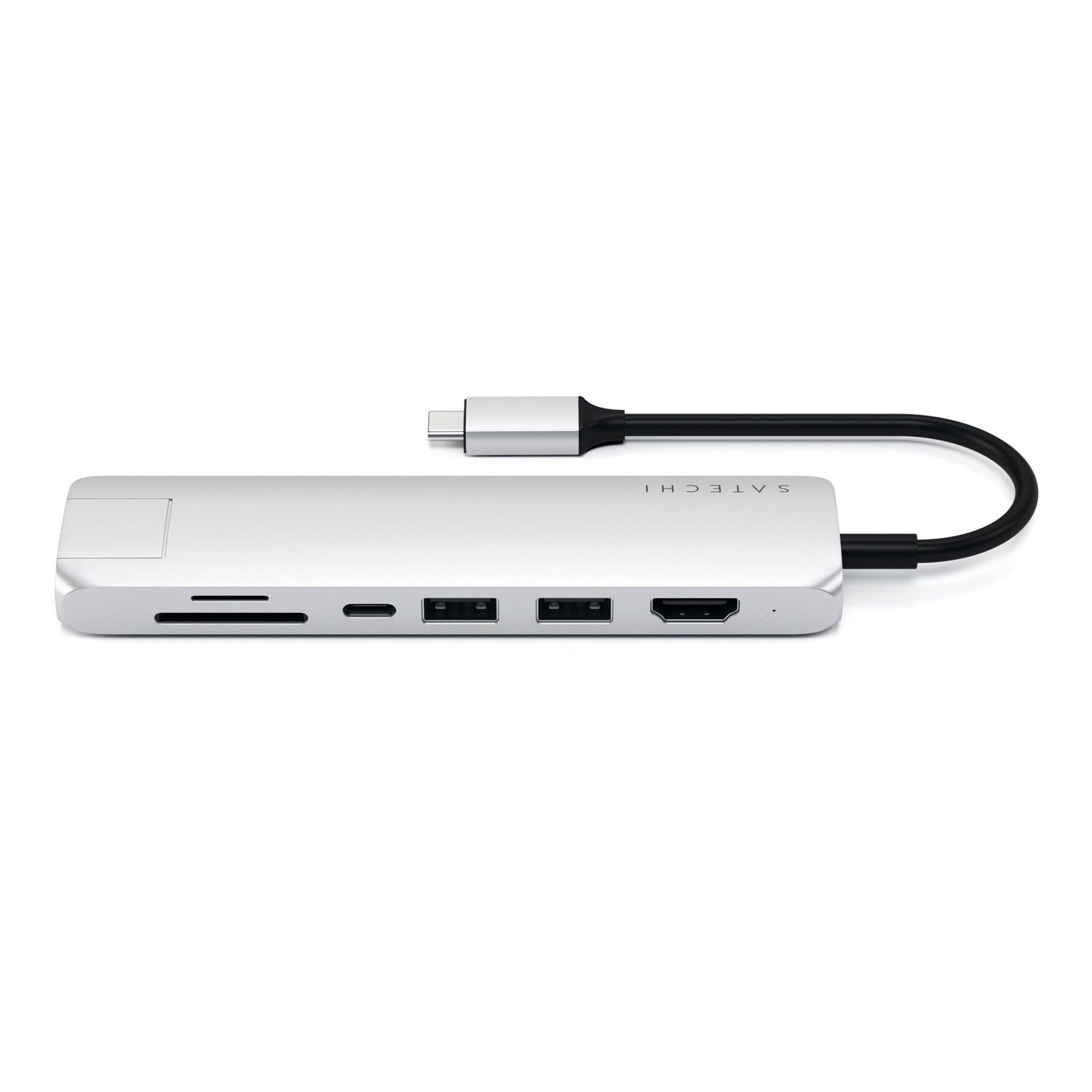 Satechi - Adattatore Multiporta e Lettore Schede (micro) SD - USB-C -  Argento