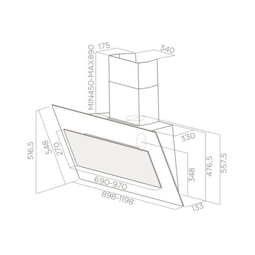 Elica Vertigo Bianco 90cm