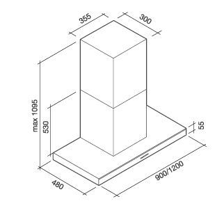 Falmec Lumina Parete NRS Inox 90cm