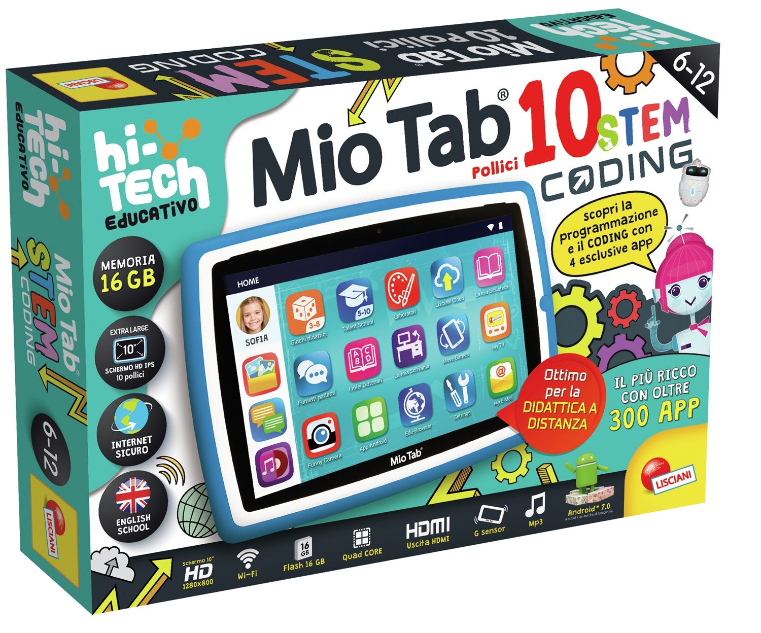 Vetro Touch Screen Lisciani Nero Per Mio Tab 10" Evolution STEM Coding 68463 (2018)