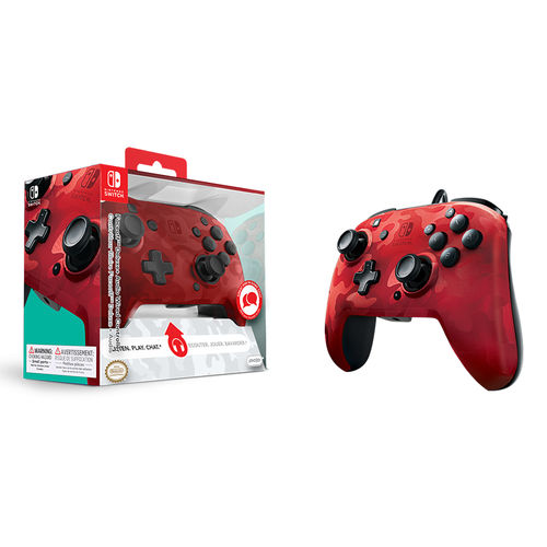 PDP Faceoff Deluxe+ Audio Wired Controller per Nintendo Switch Rosso
