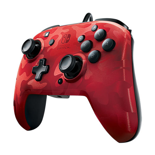 PDP Faceoff Deluxe+ Audio Wired Controller per Nintendo Switch Rosso