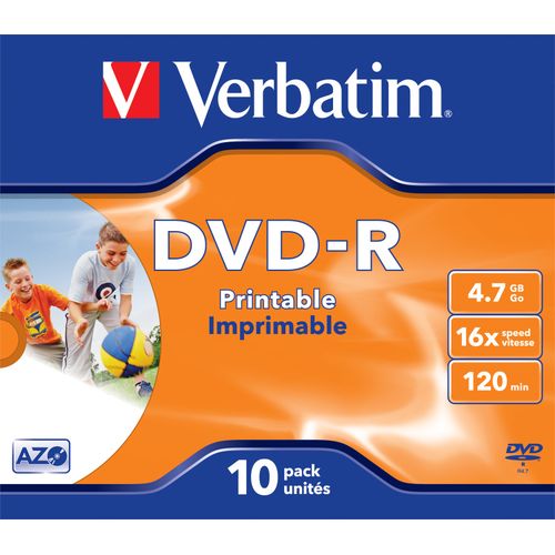 Verbatim DVD-R 4.7 GB 16x Printable 10 pz