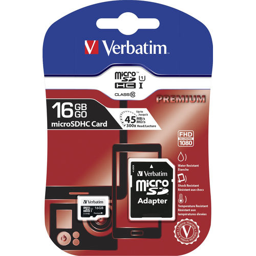 Verbatim Premium MicroSD UHS I Class 1 16GB