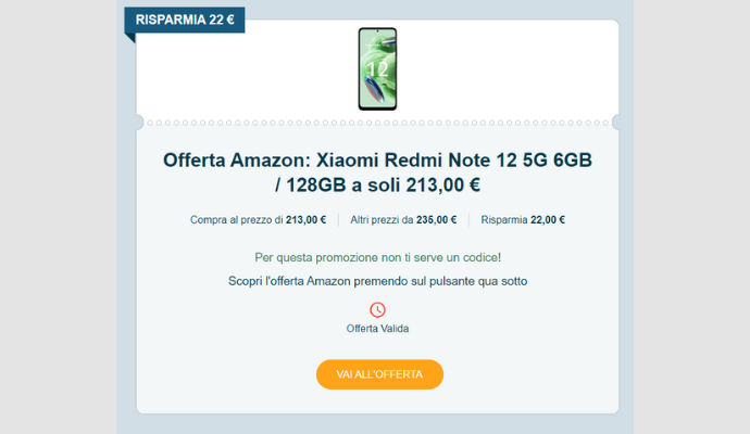 Coupon Amazon Xiaomi Redmi Note 12 5G 6GB - 128GB
