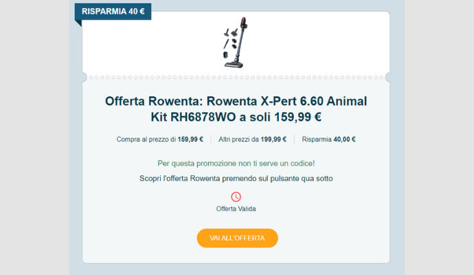 Coupon Rowenta Rowenta X-Pert 6.60 Animal Kit RH6878WO