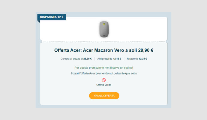 Coupon Acer Acer Macaron Vero