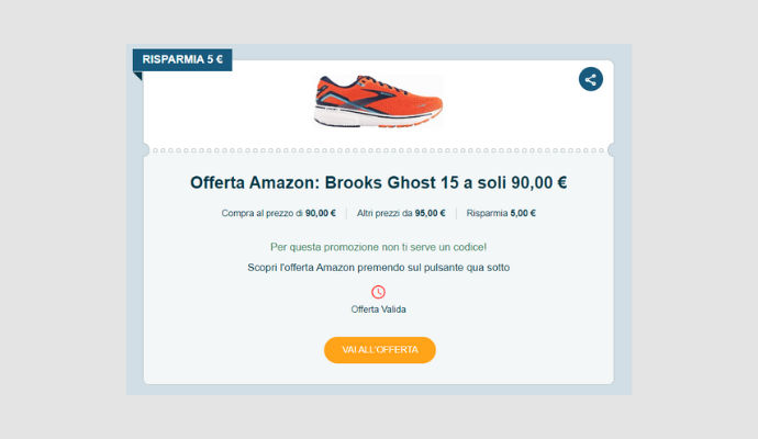 Brooks cheap ghost offerta