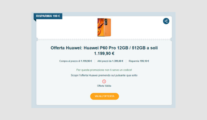 Coupon Huawei Huawei P60 Pro 12GB 512GB
