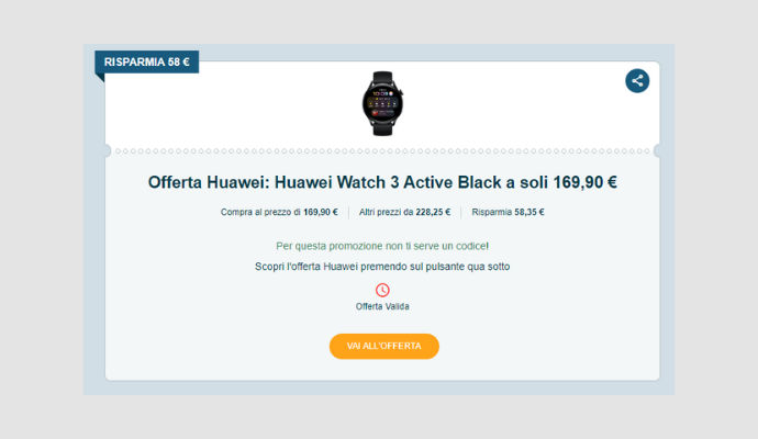 Coupon Huawei Huawei Watch 3 Active Black