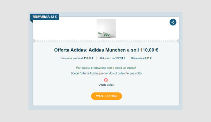 Codice sconto adidas marzo hotsell