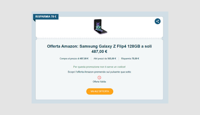 Coupon Amazon Samsung Galaxy Z Flip4 128GB