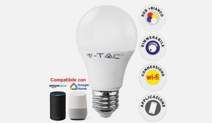 V-TAC VT-5010 Lampadina Amazon Alexa & Google Home Compatible LED 9W E27 A+