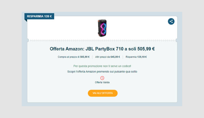 Coupon Amazon JBL PartyBox 710