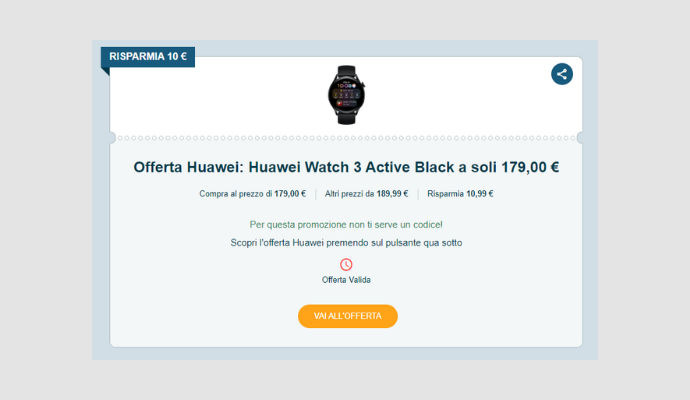 Coupon Huawei Huawei Watch 3 Active Black