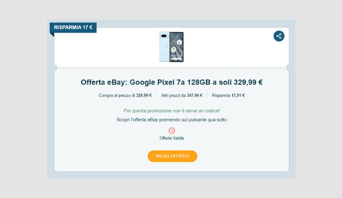 Coupon eBay Google Pixel 7a 128GB