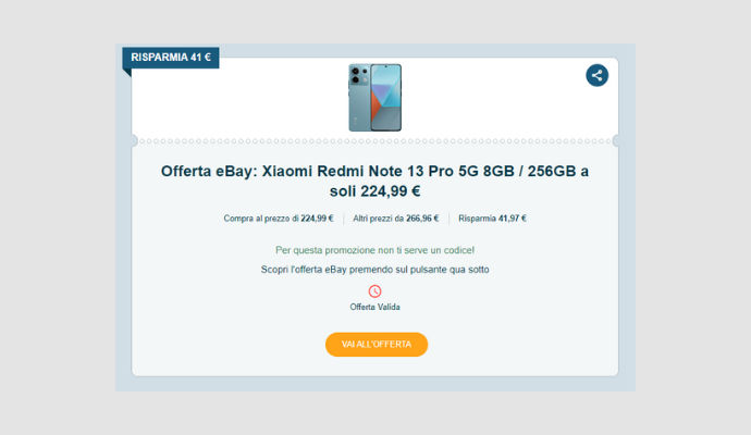 Coupon eBay Xiaomi Redmi Note 13 Pro 5G 8GB 256GB