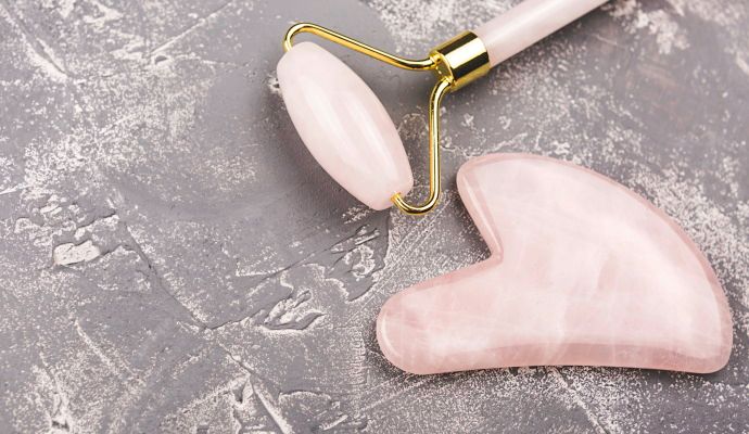 Pietra gua sha quarzo rosa