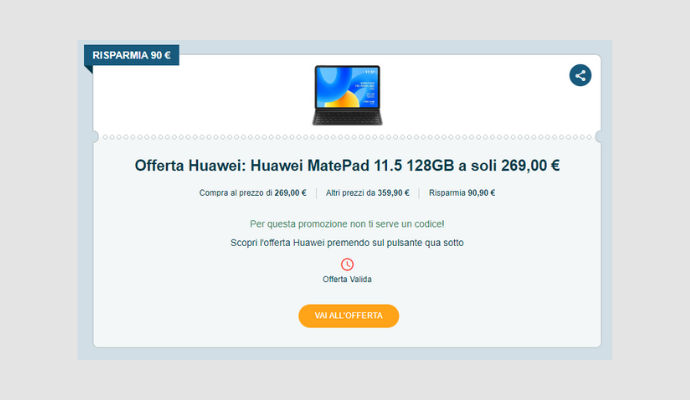 Coupon Huawei Huawei MatePad 11.5 128GB