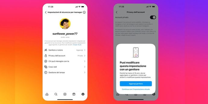 Account teenager Instagram