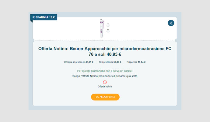 Coupon Notino Beurer Apparecchio per microdermoabrasione FC 76