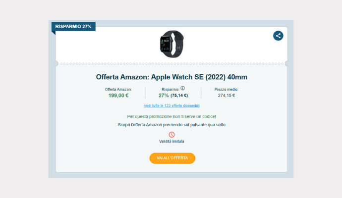 Coupon Amazon Apple Watch SE (2022) 40mm