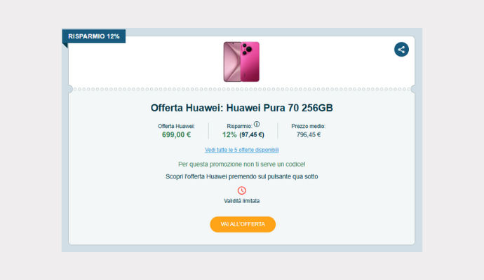 Coupon Huawei Pura 70 256GB