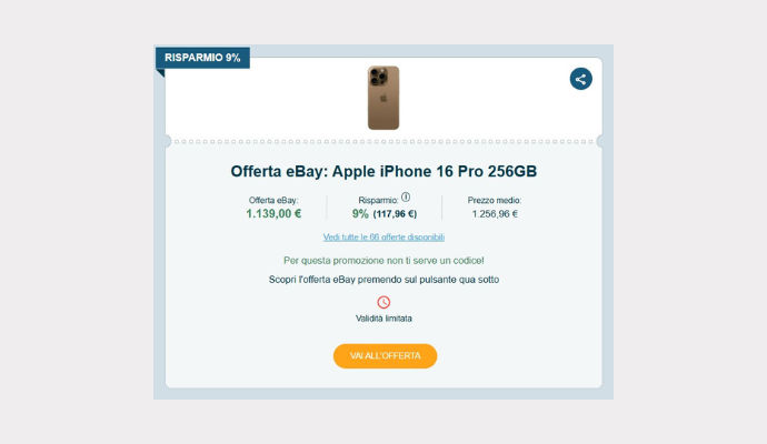 Coupon eBay Apple iPhone 16 Pro 256GB