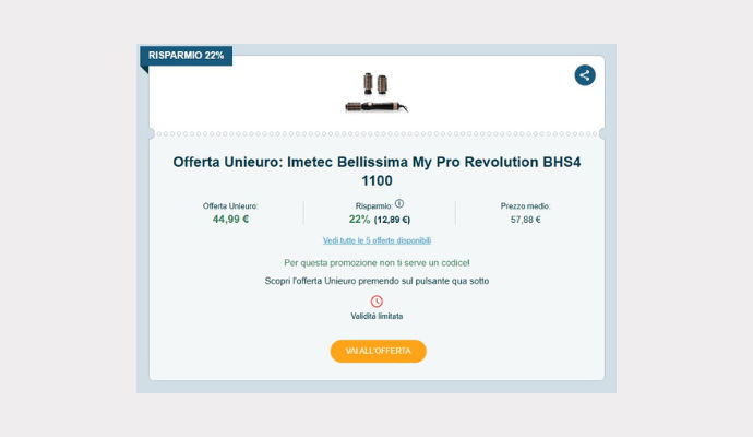 Coupon Unieuro Imetec Bellissima My Pro Revolution BHS4