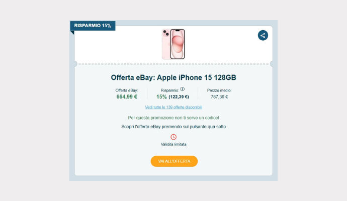 Coupon eBay Apple iPhone 15 128GB