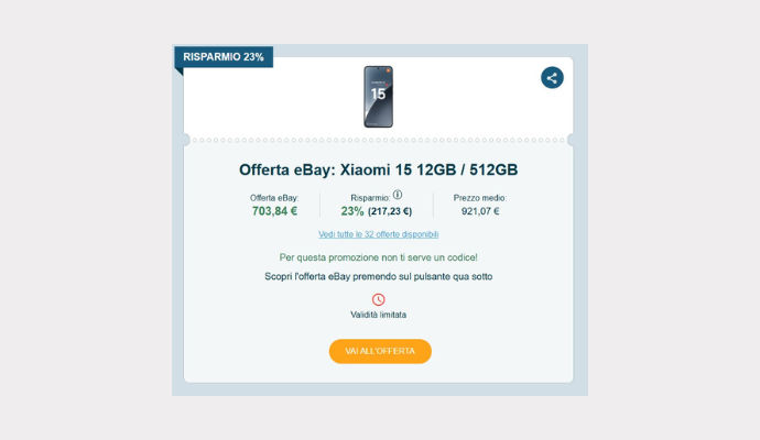 Coupon eBay Xiaomi 15 12GB 512GB