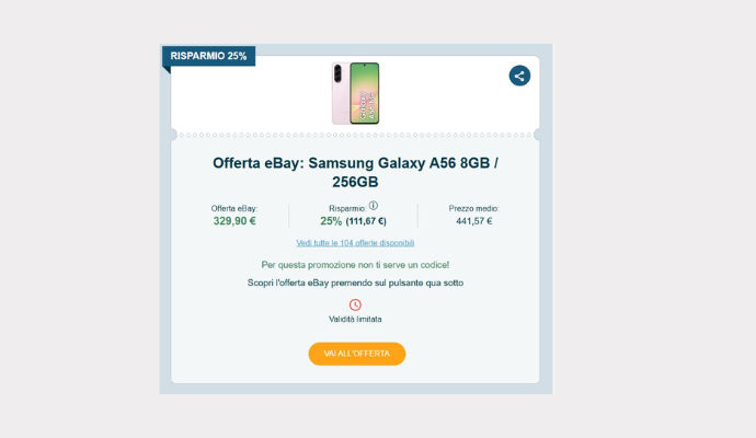 Coupon eBay Samsung Galaxy A56 8GB 256GB