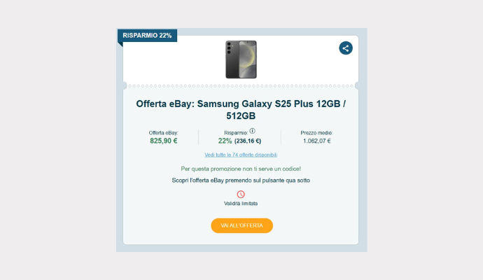 Coupon eBay Samsung Galaxy S25 Plus 12GB 512GB