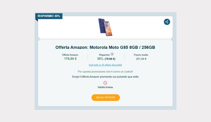 Coupon Amazon Motorola Moto G85 8GB 256GB