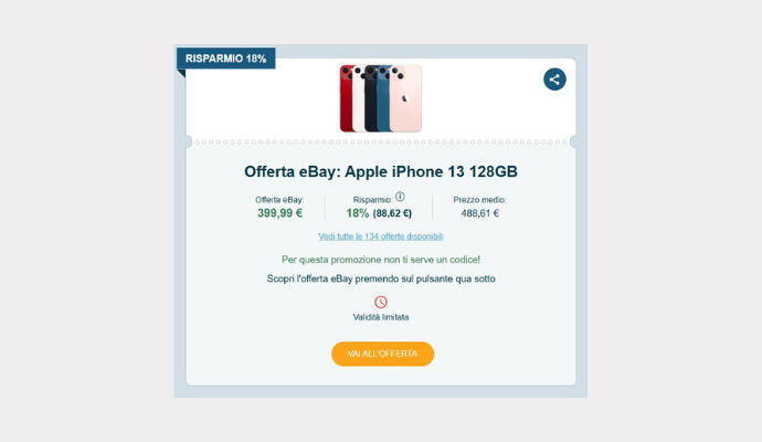 Coupon eBay Apple iPhone 13 128GB