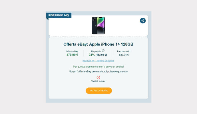 Coupon eBay Apple iPhone 14 128GB