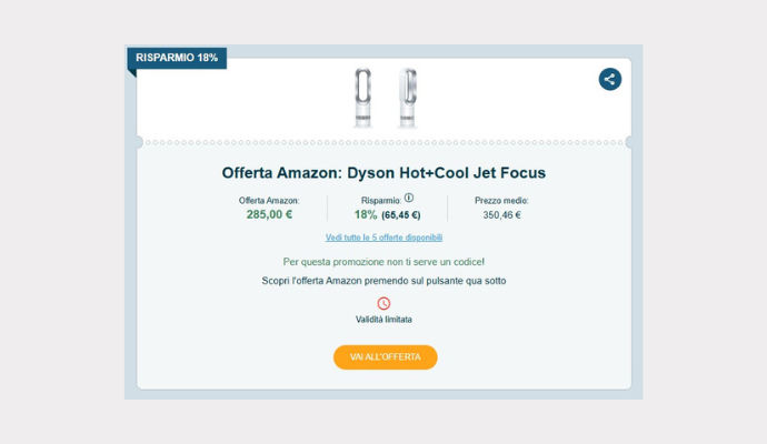 Coupon Amazon Dyson Hot+Cool Jet Focus
