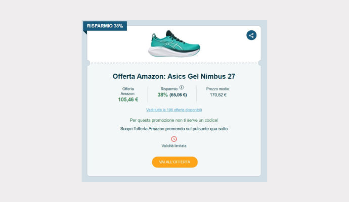 asics gel nimbus bambino arancione