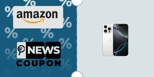 Schermata con logo Amazon e sotto la scritta News Coupon. Accanto è rappresentato iPhone 16 Pro 256 GB