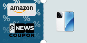 Schermata con logo Amazon e sotto la scritta News Coupon. Accanto è rappresentato lo smartphone bianco Xiaomi 15 8GB / 256GB